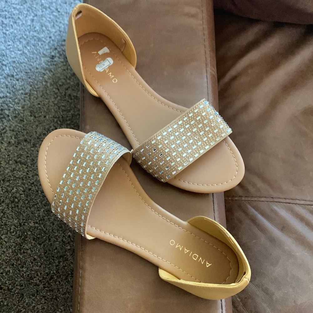 Brown Sandals with Shiny Accents